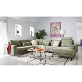 Hoekbank Flandria green, pocketvering i.c.m. visco-schuim zitting