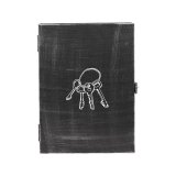 Wanddecoratie Sleutelkastje zwart metaal, 25x8x35 cm