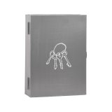 Wanddecoratie Sleutelkastje grijs metaal, 25x8x35 cm