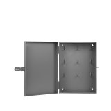 Wanddecoratie Sleutelkastje grijs metaal, 25x8x35 cm