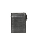 Opbergbox antiek zwart metaal, 15x16x19 cm