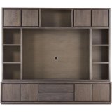 Wandmeubel Lavia 8 deurs 1 lade 1 klep 8 open vakken grafiet