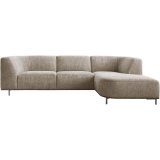 Hoekbank Pantini pocketvering met traagschuim in taupe