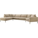 Hoekbank Linoza pocketvering met bonellvering en traagschuim in liver